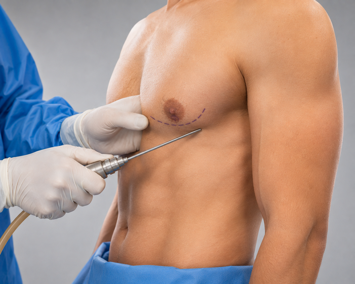 Surgeon consulting a patient about Gynecomastia Surgery